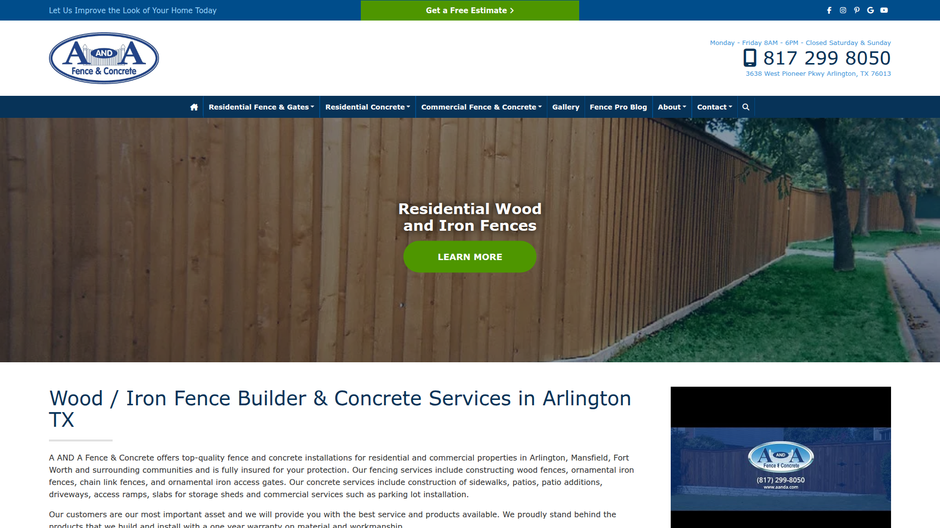 A AND A Fence & Concrete