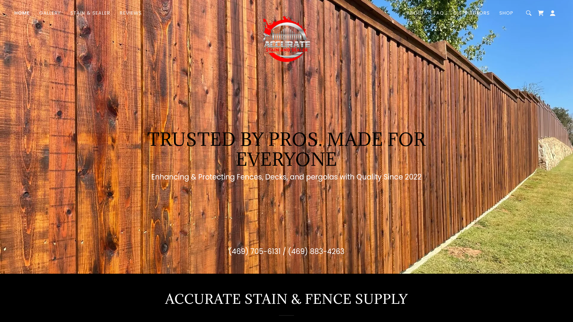 Accurate Stain and Fence Supply -trusted by pros made for everyone-