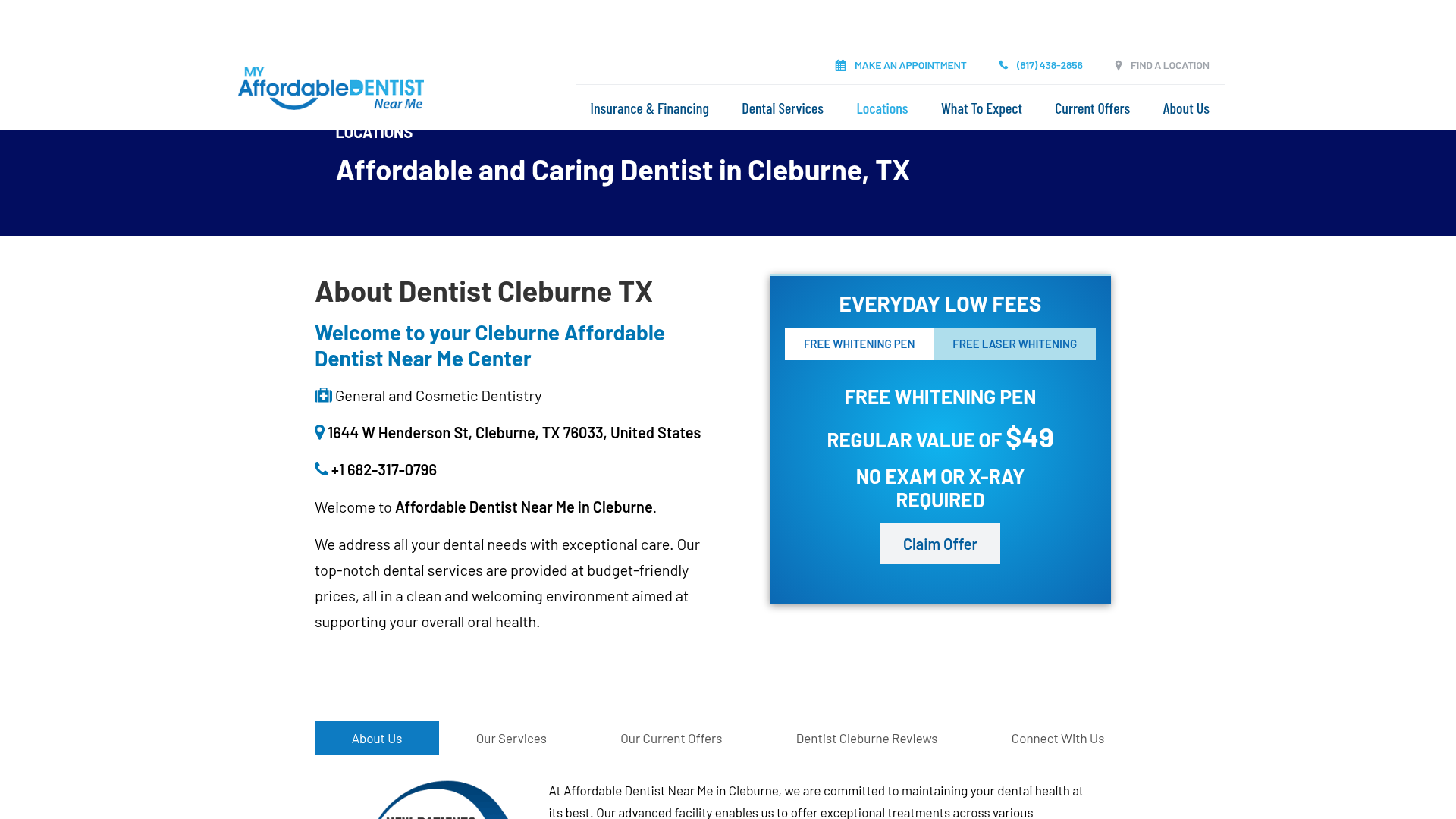 Affordable Dentist Near Me of Cleburne