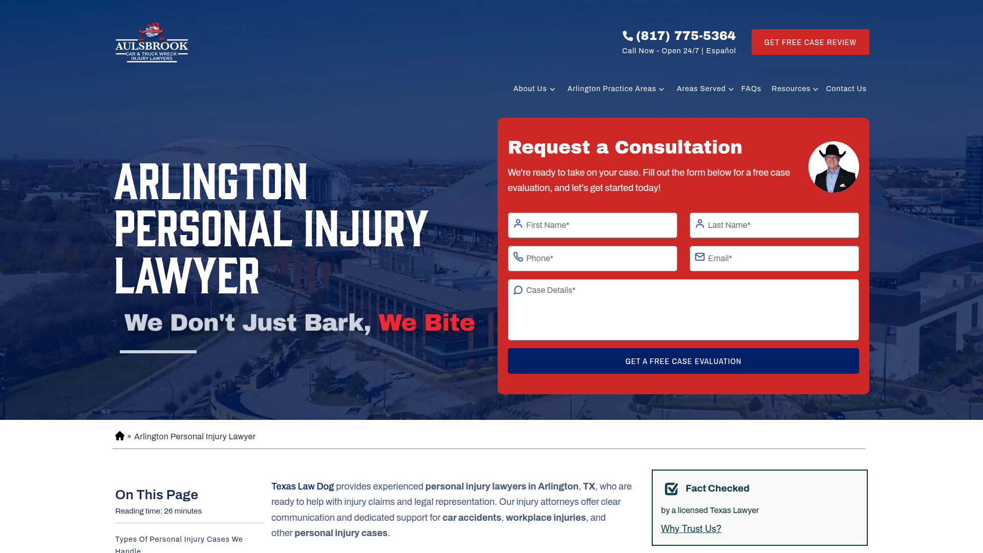 Aulsbrook Car & Truck Wreck Injury Lawyers Arlington
