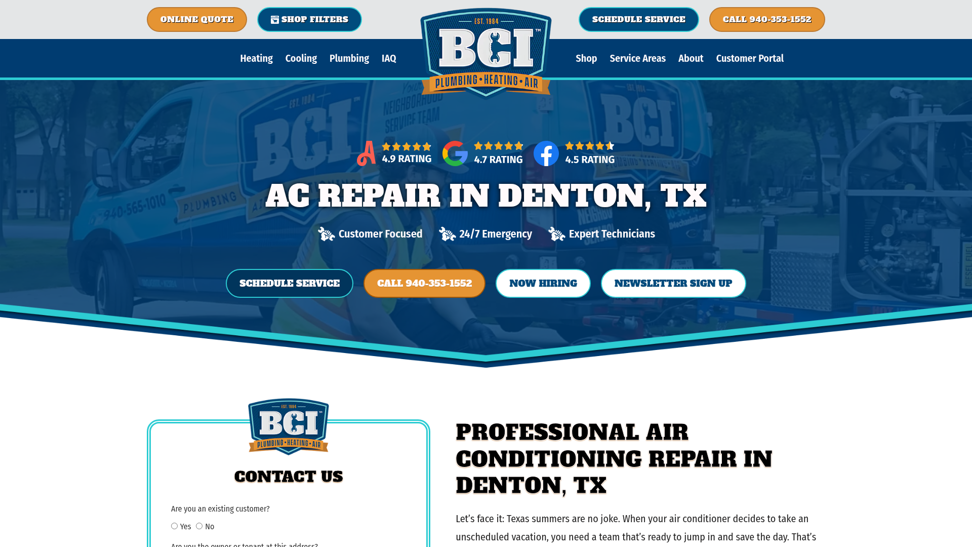 BCI Plumbing Heating and Air