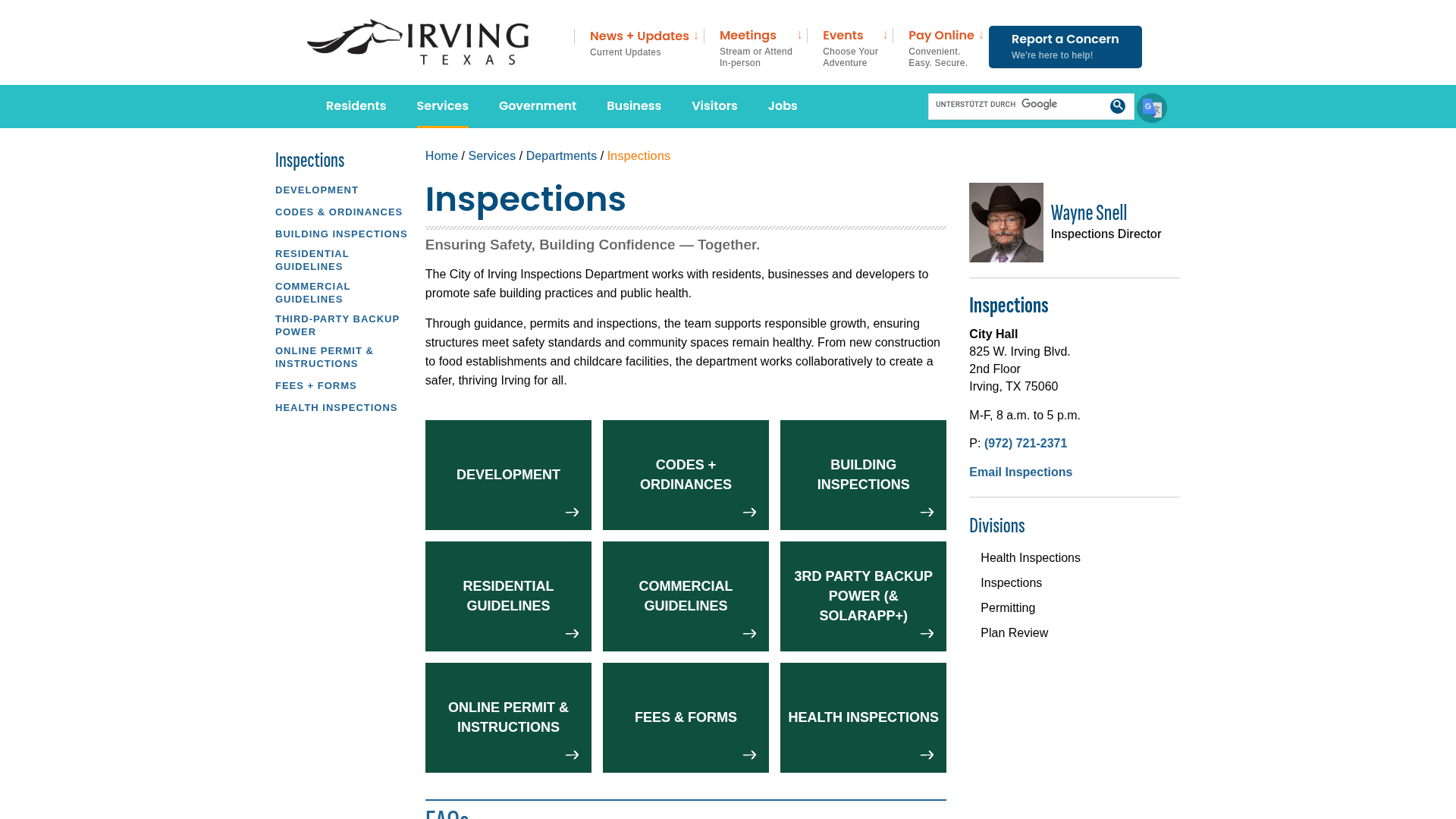 City of Irving Inspections Department
