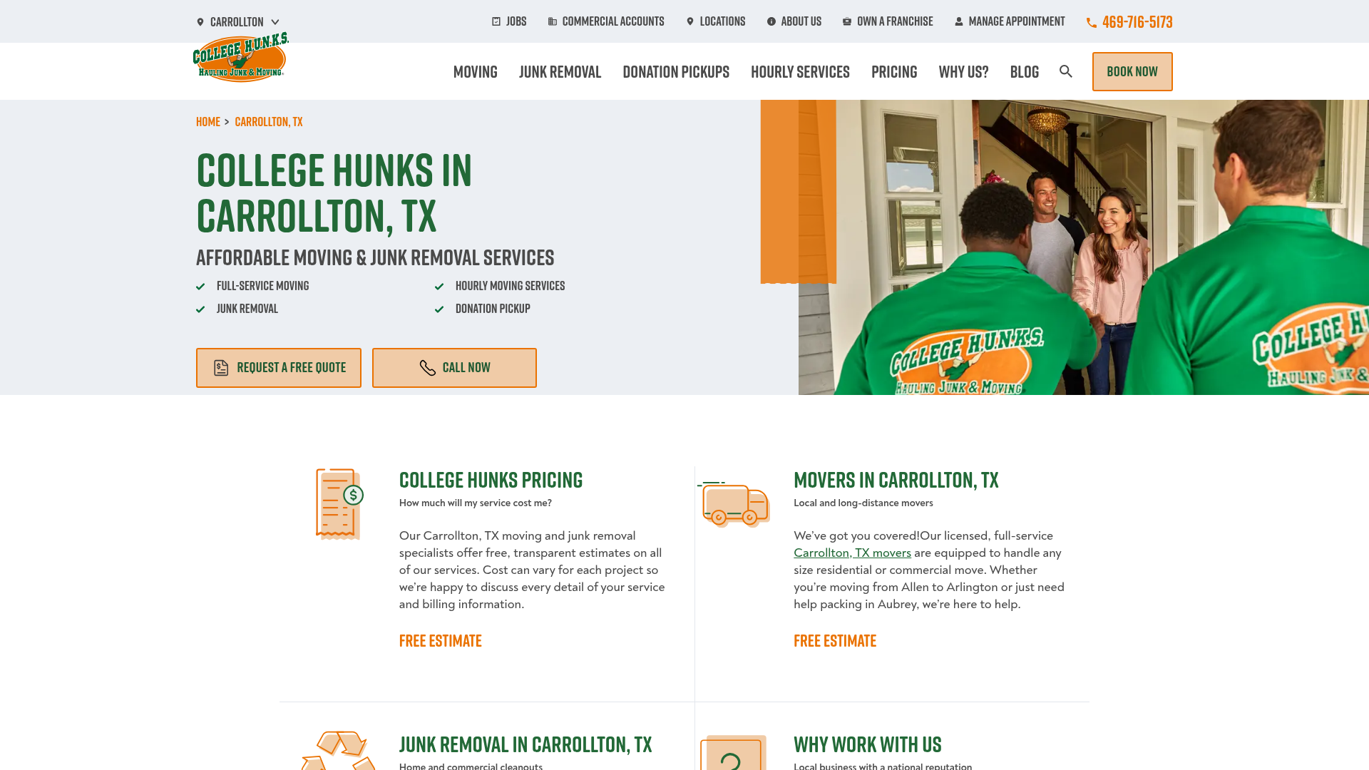 College Hunks Hauling Junk and Moving Carrollton (Dallas)