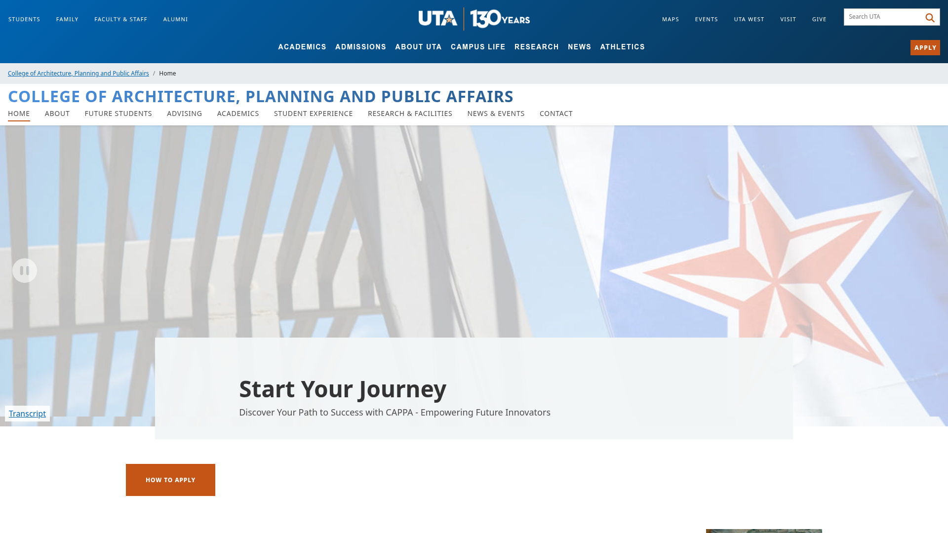College of Architecture, Planning and Public Affairs (CAPPA) at UT Arlington