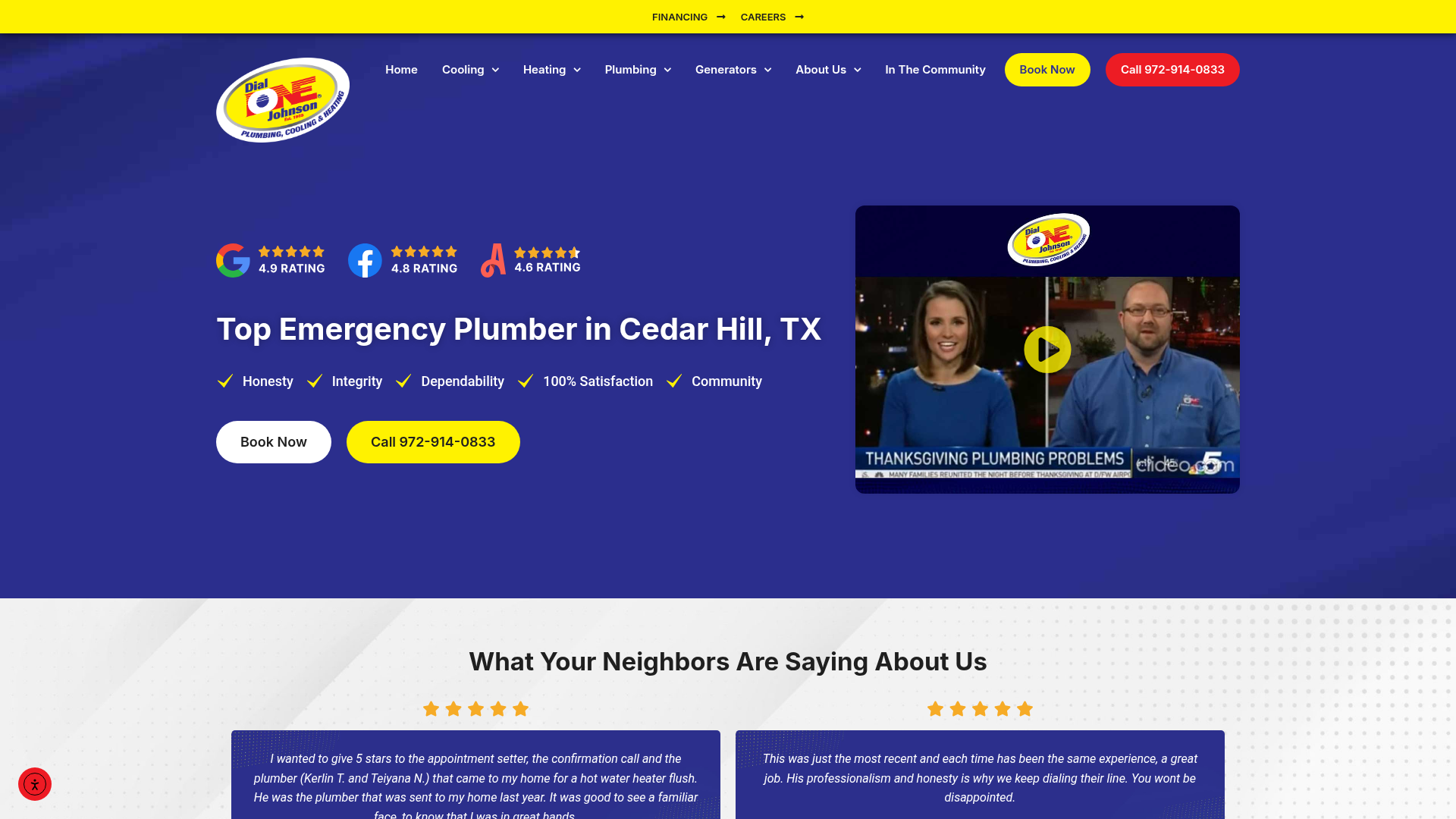 Dial One Johnson, Dallas Plumbing, Heating and AC Repair