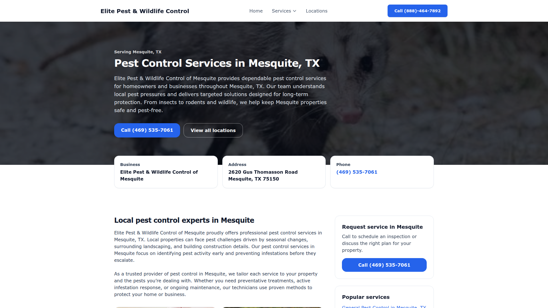 Elite Pest & Wildlife Control of Mesquite