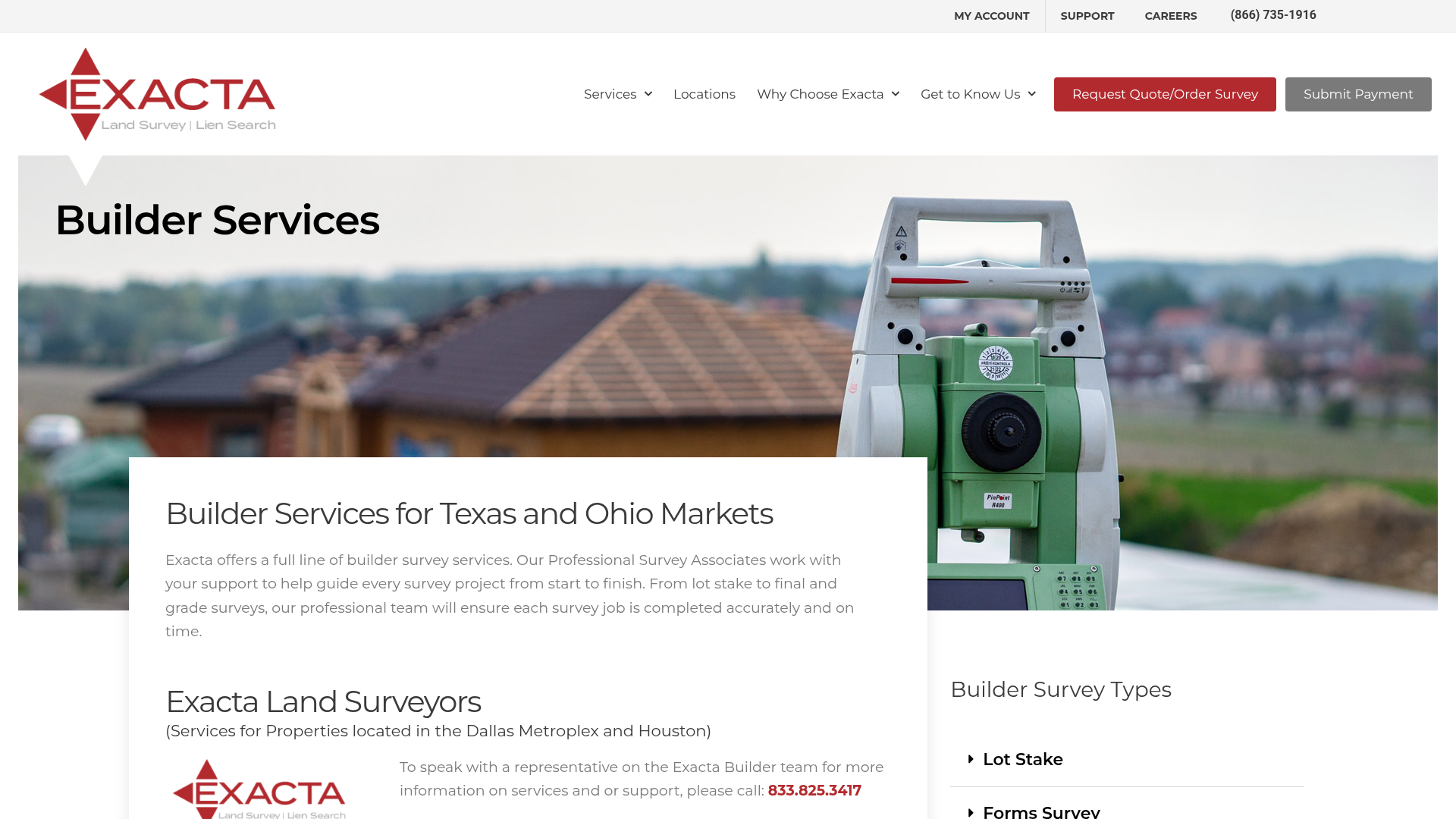 Exacta Land Surveyors Builder Services