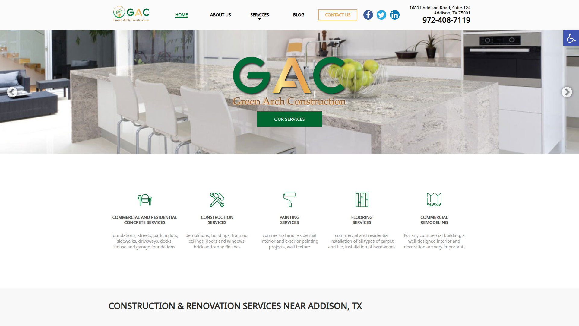 Green Arch Construction - General Contractor, Concrete & Remodeling Services in Addison, TX