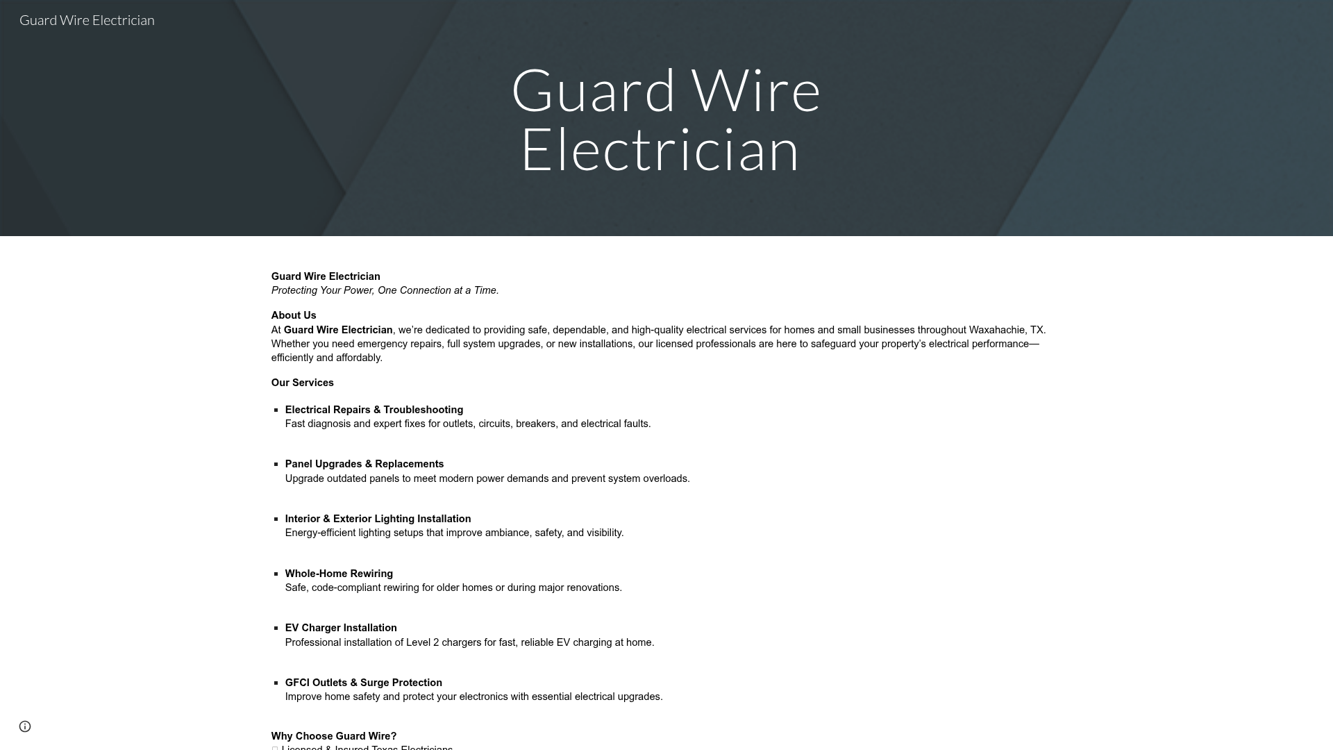 Guard Wire Electrician