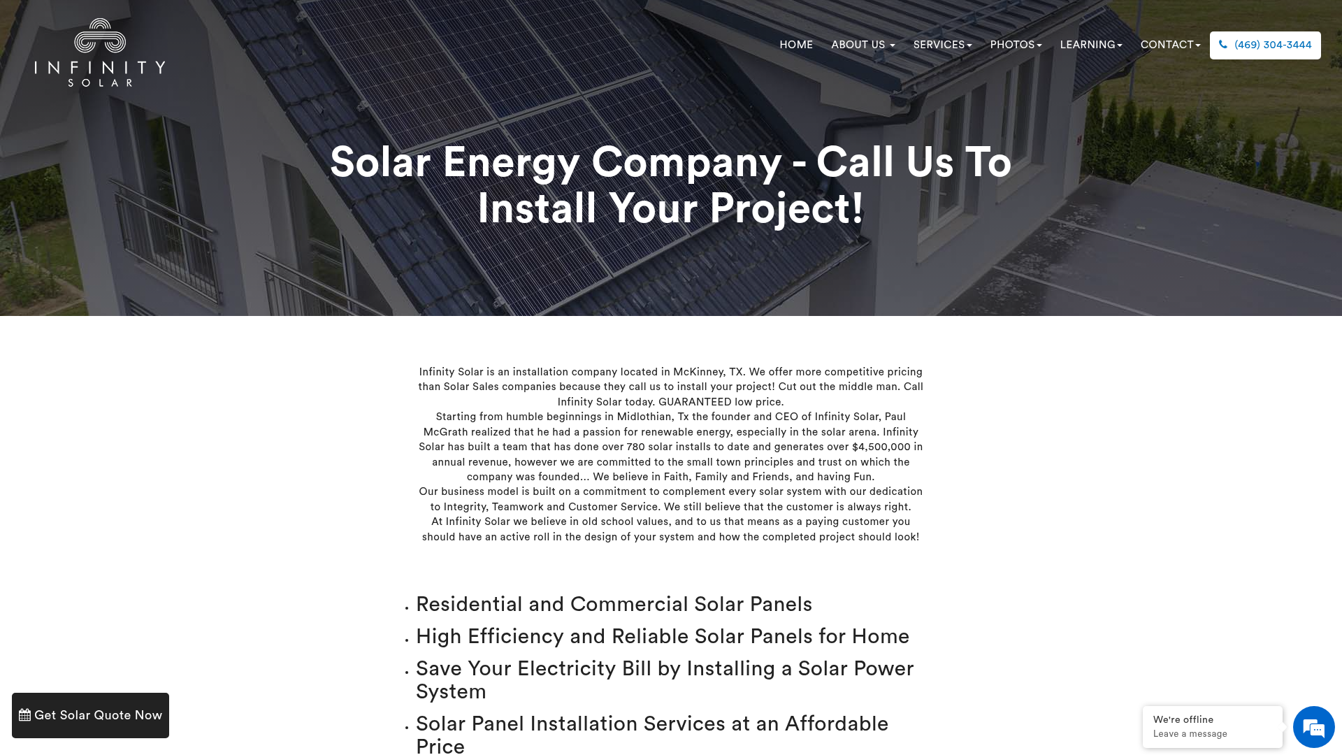 Infinity Solar Panel Installations
