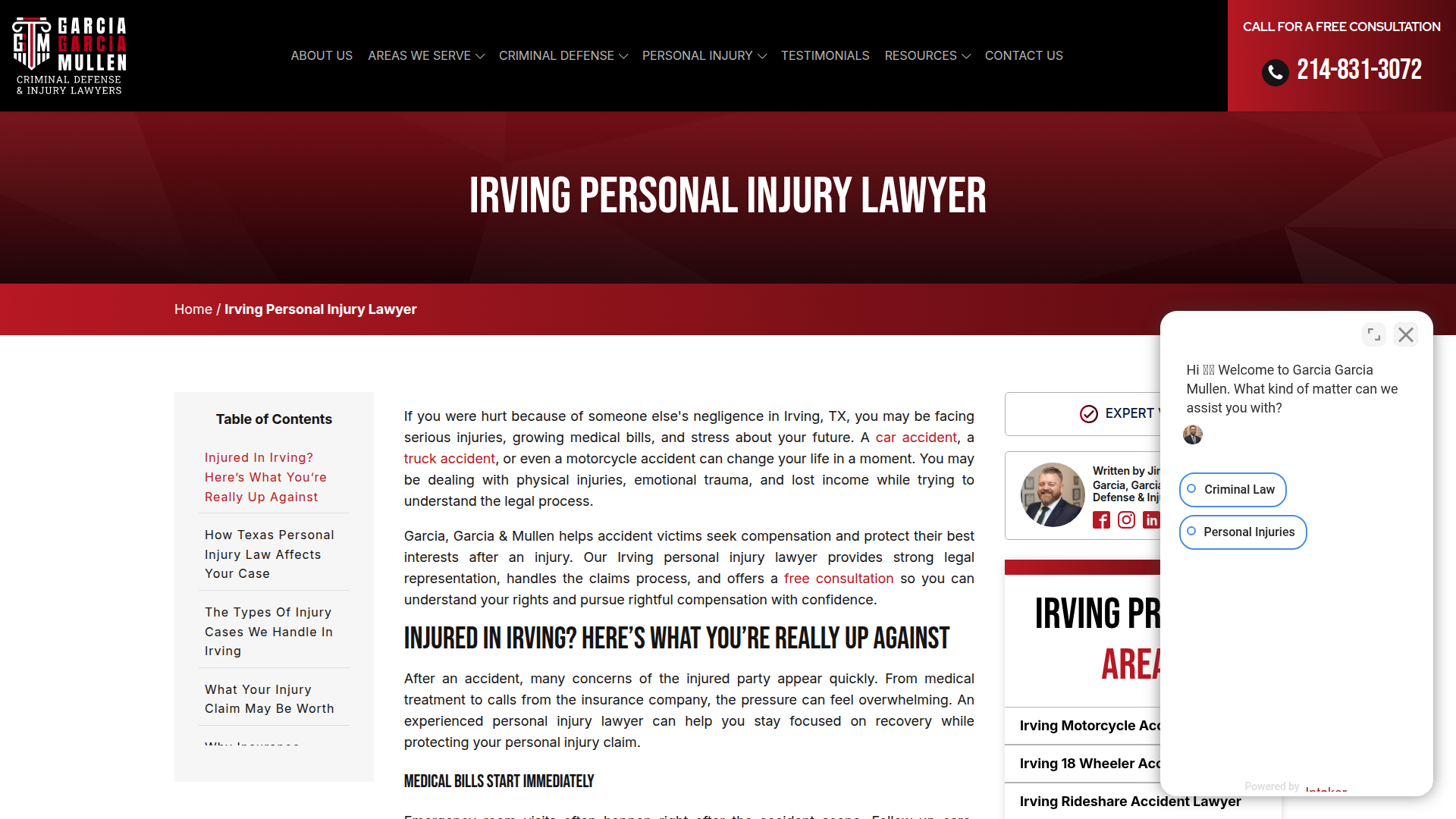 Irving Personal Injury Attorney & Accident Lawyer Jim Mullen