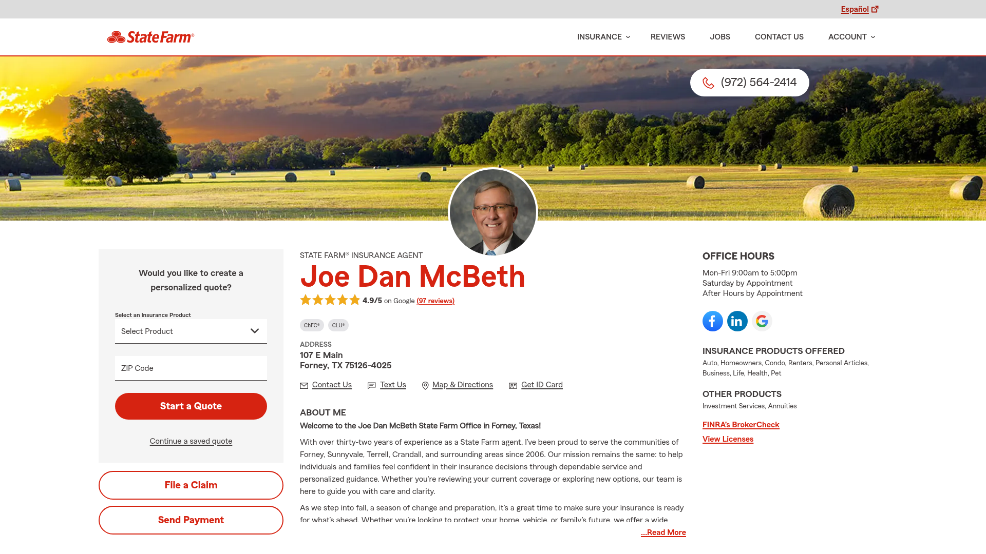 Joe Dan McBeth - State Farm Insurance Agent