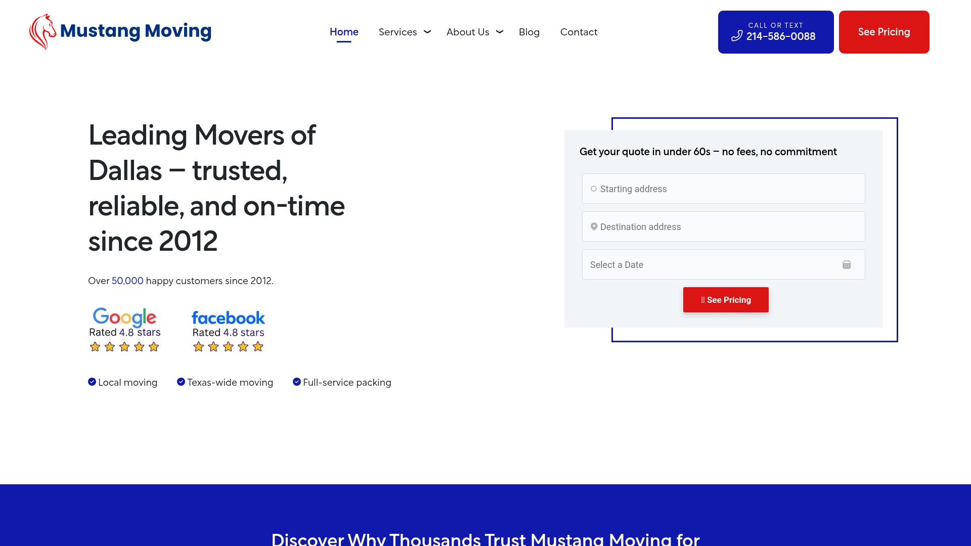 Movers of Dallas | Mustang Moving