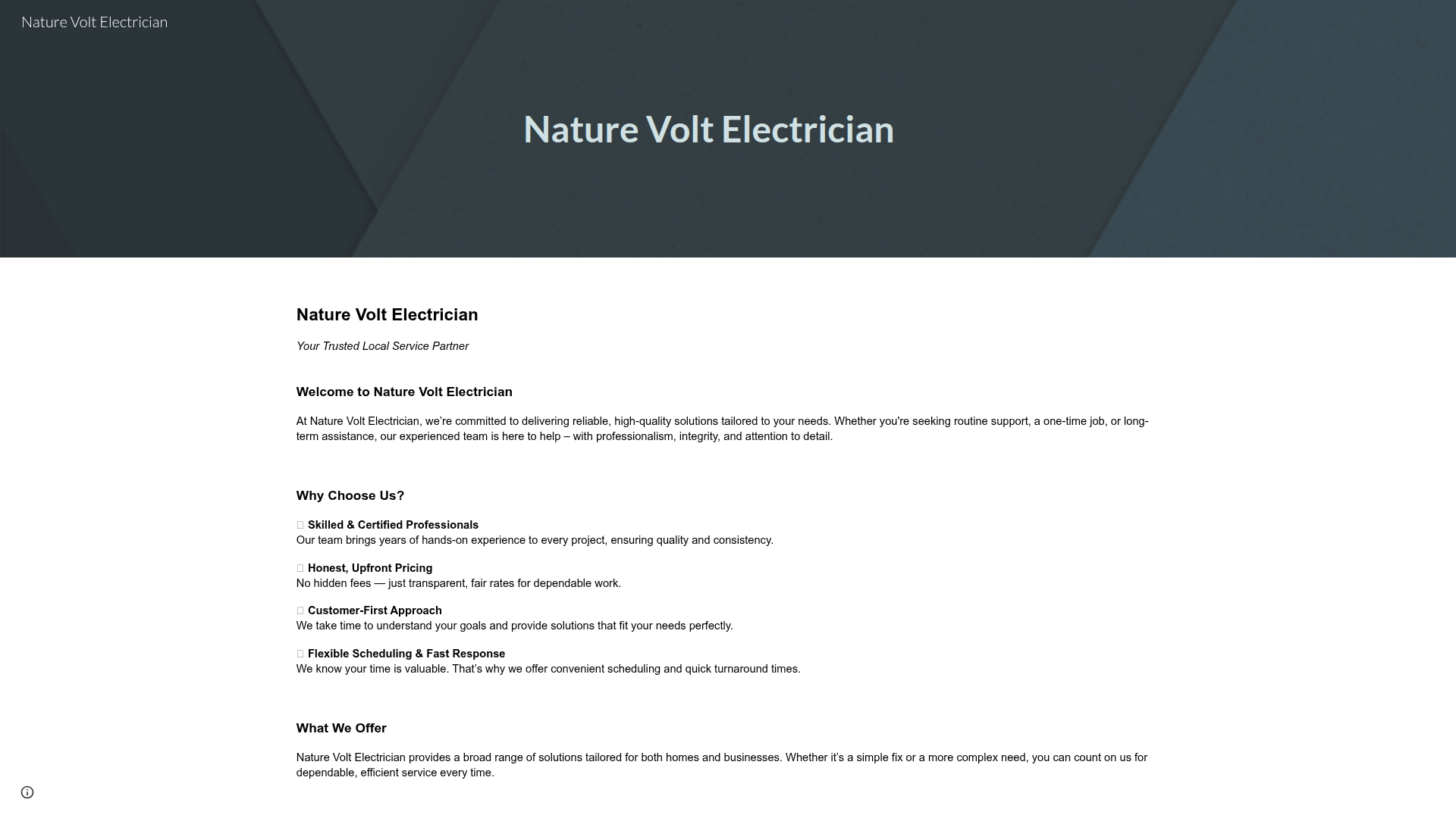 Nature Volt Electrician