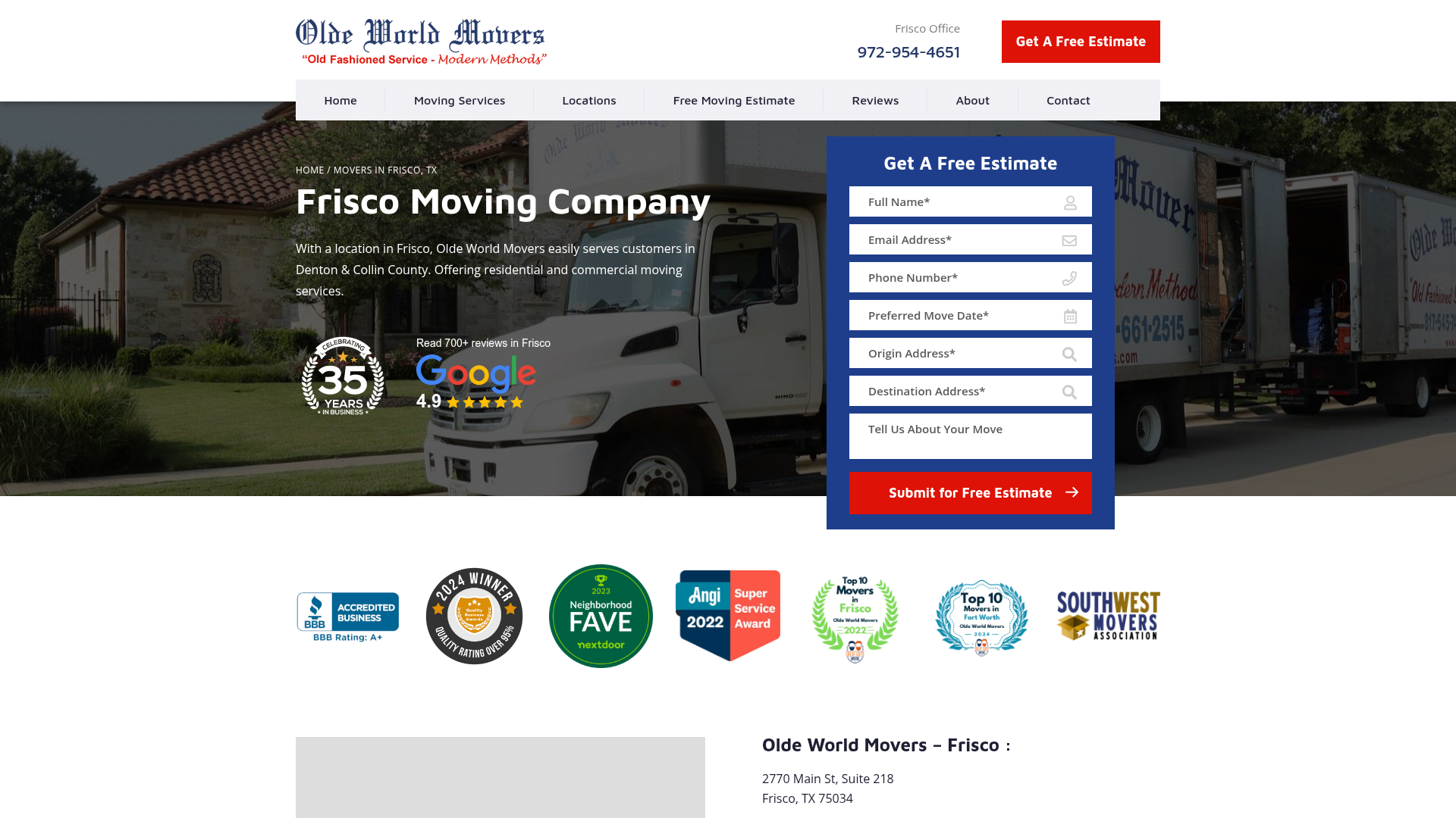 Olde World Movers - Frisco