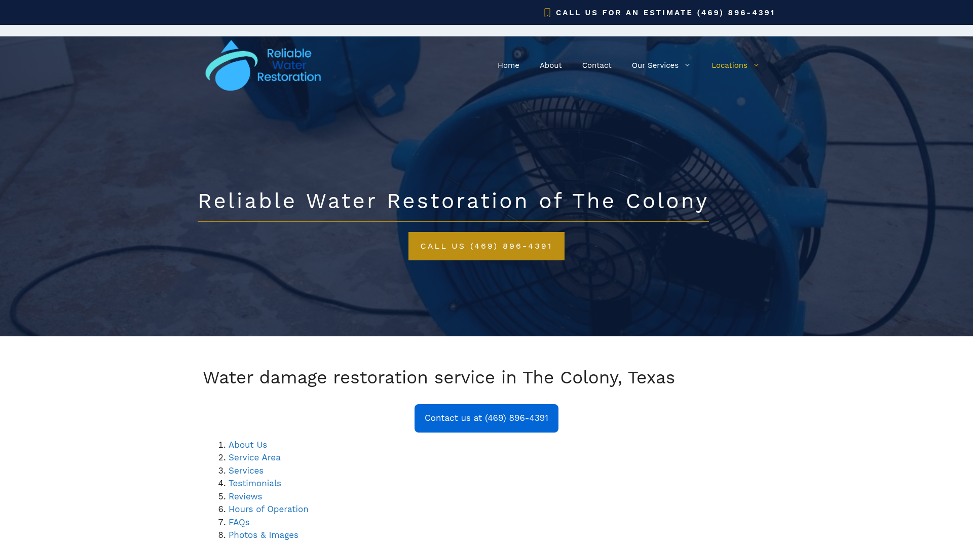 Reliable Water Restoration of The Colony