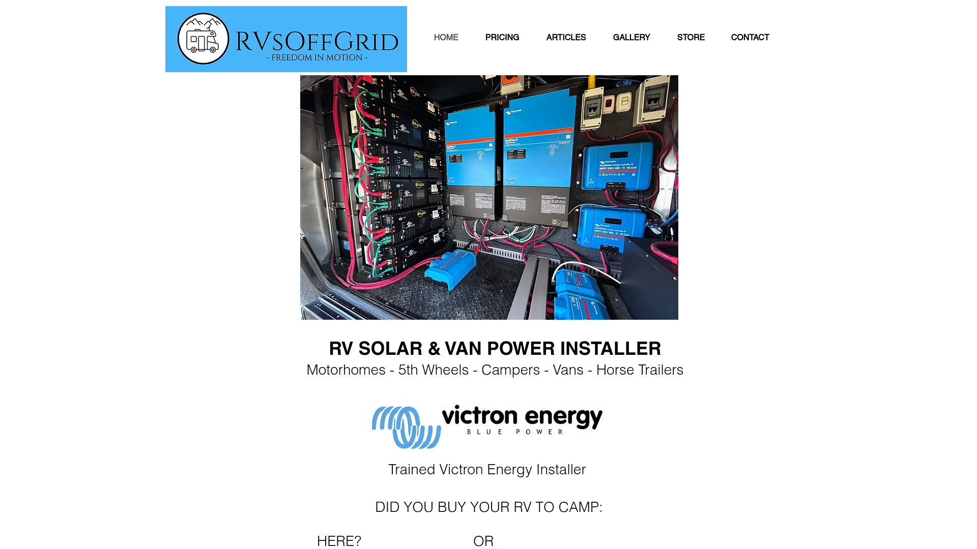 RVsOffGrid & Van Power RV Solar Installer