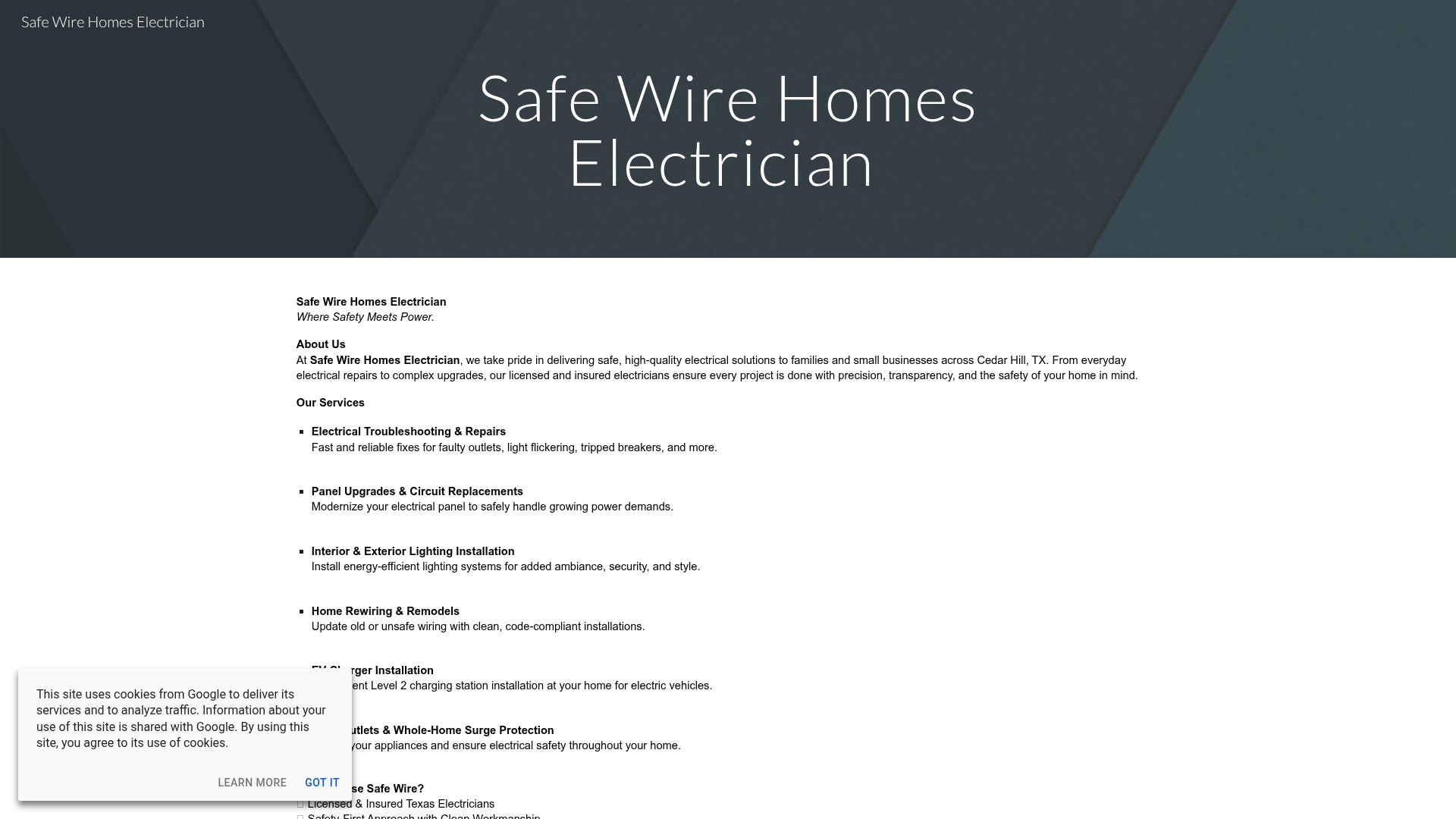 Safe Wire Homes Electrician