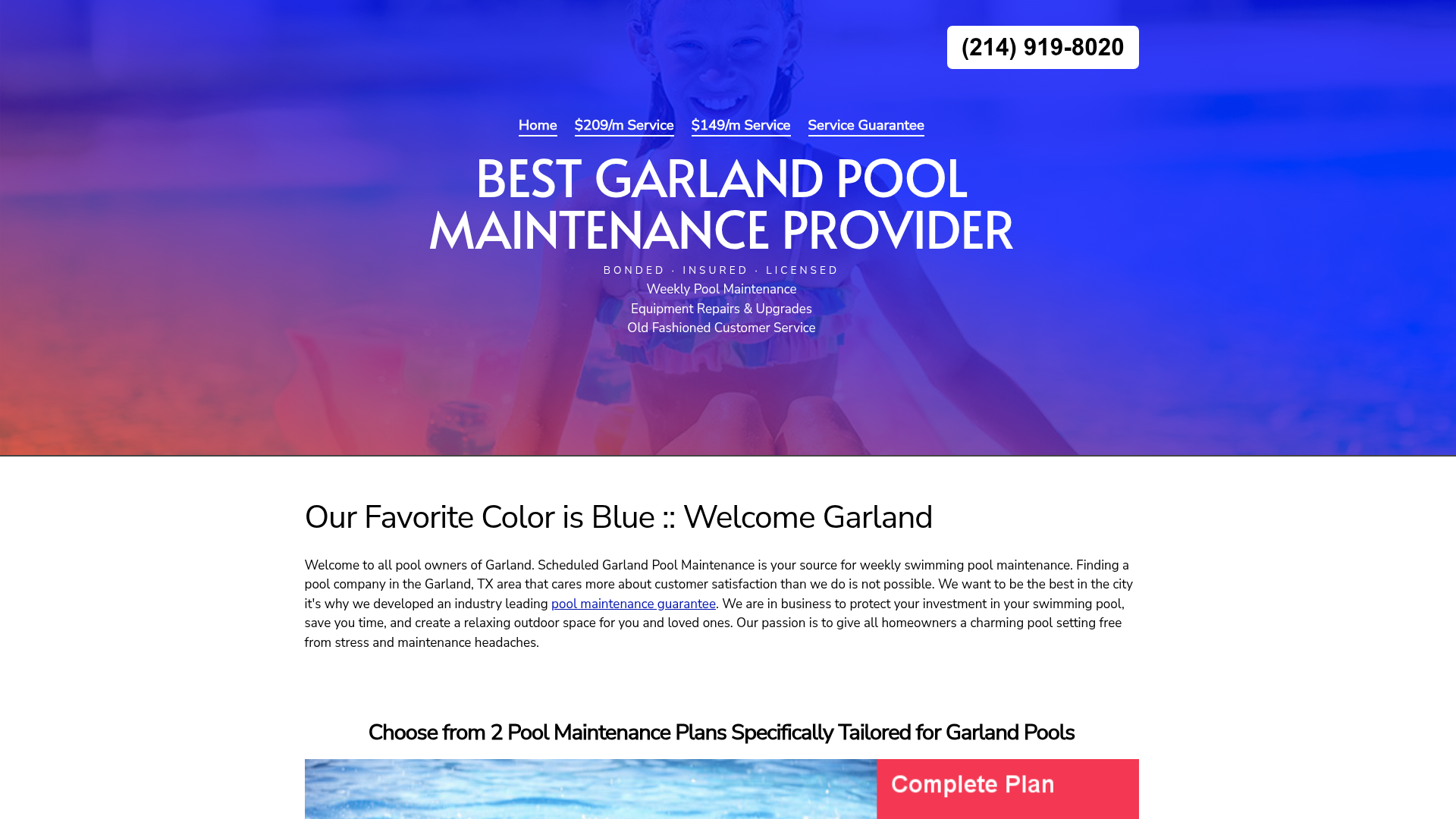 Scheduled Garland Pool Maintenance