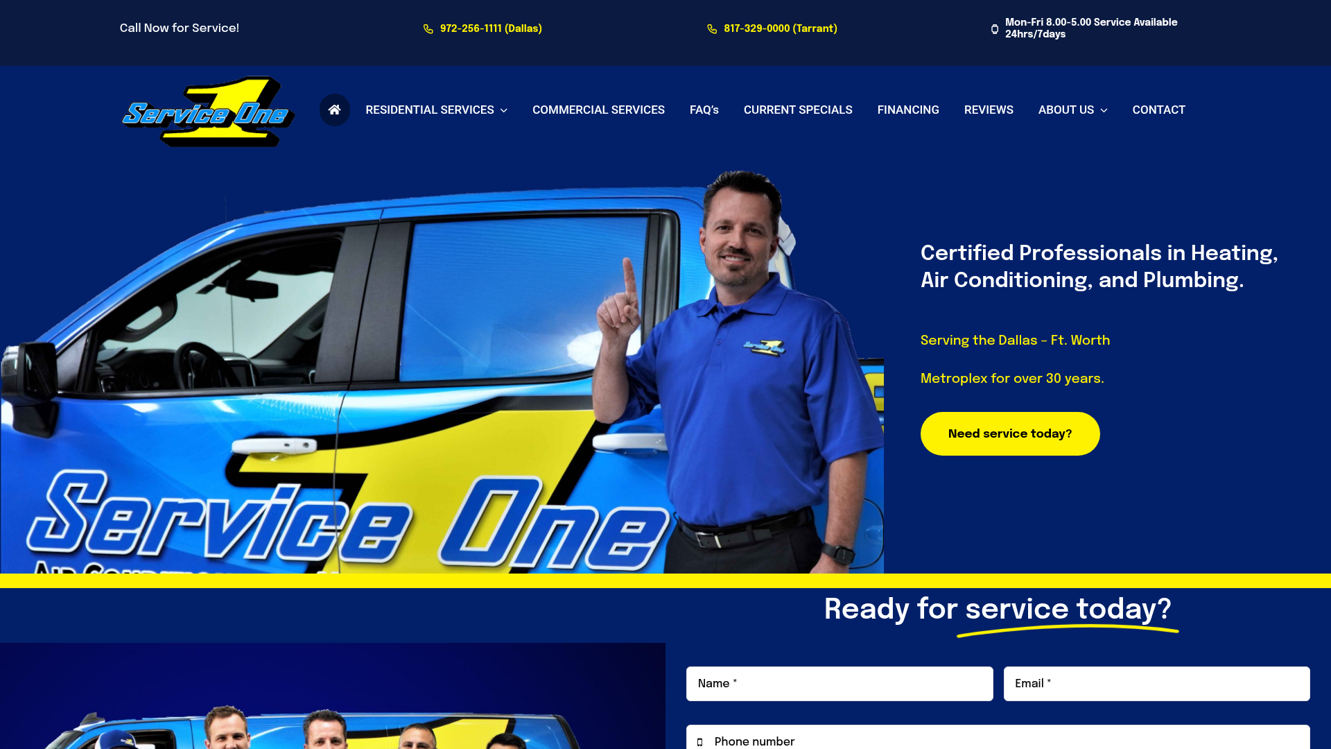 Service one Air Conditioning Heating and Plumbing