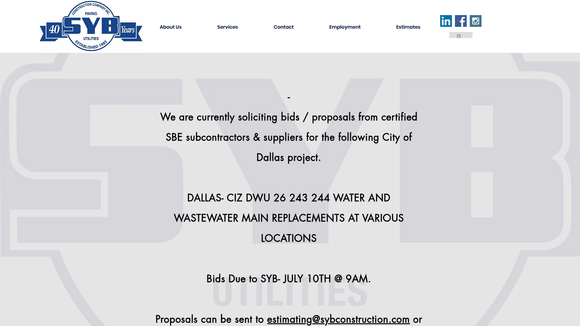 SYB Construction Company, Inc.