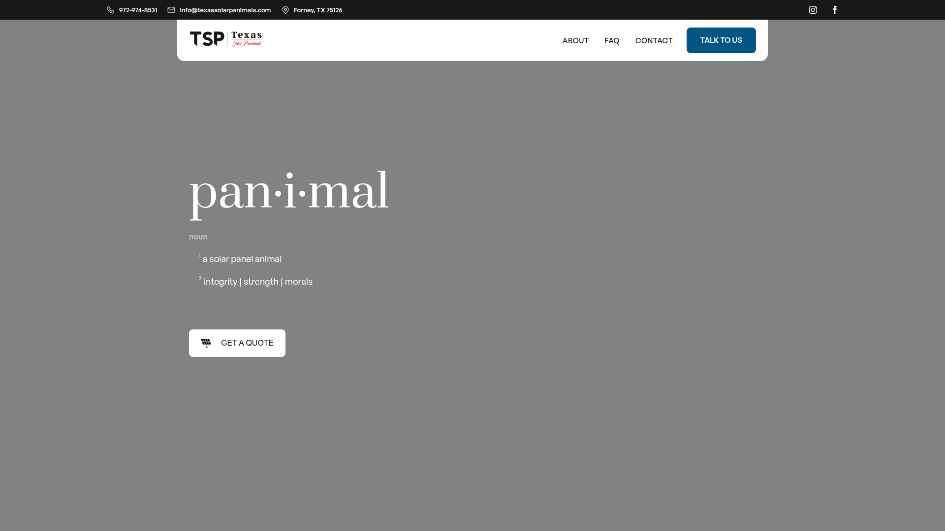 Texas Solar Panimals