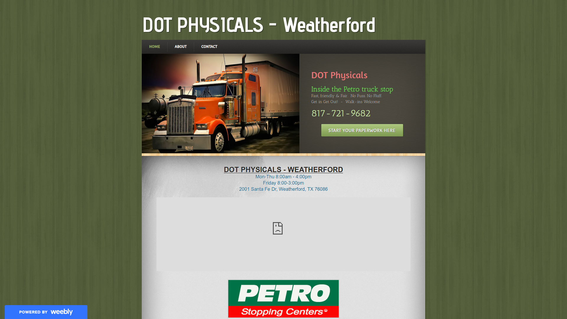 The Back Stop - DOT Physicals - INSIDE PETRO TRUCK STOP