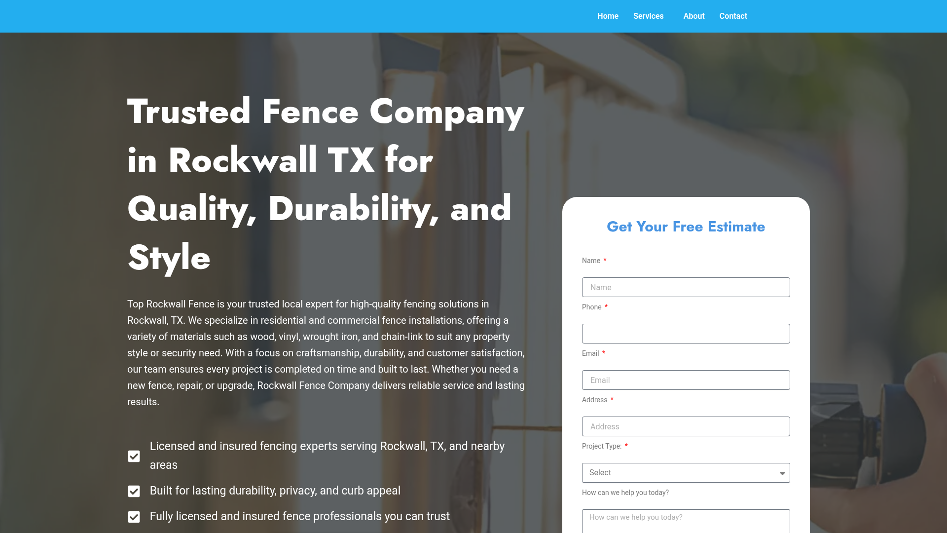 Top Rockwall Fence
