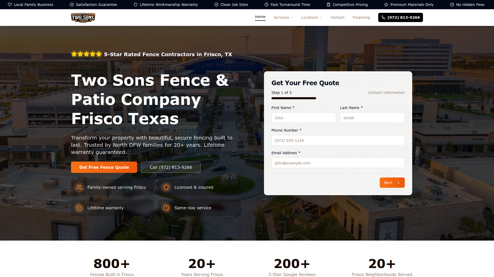Two Sons Fence Company Frisco
