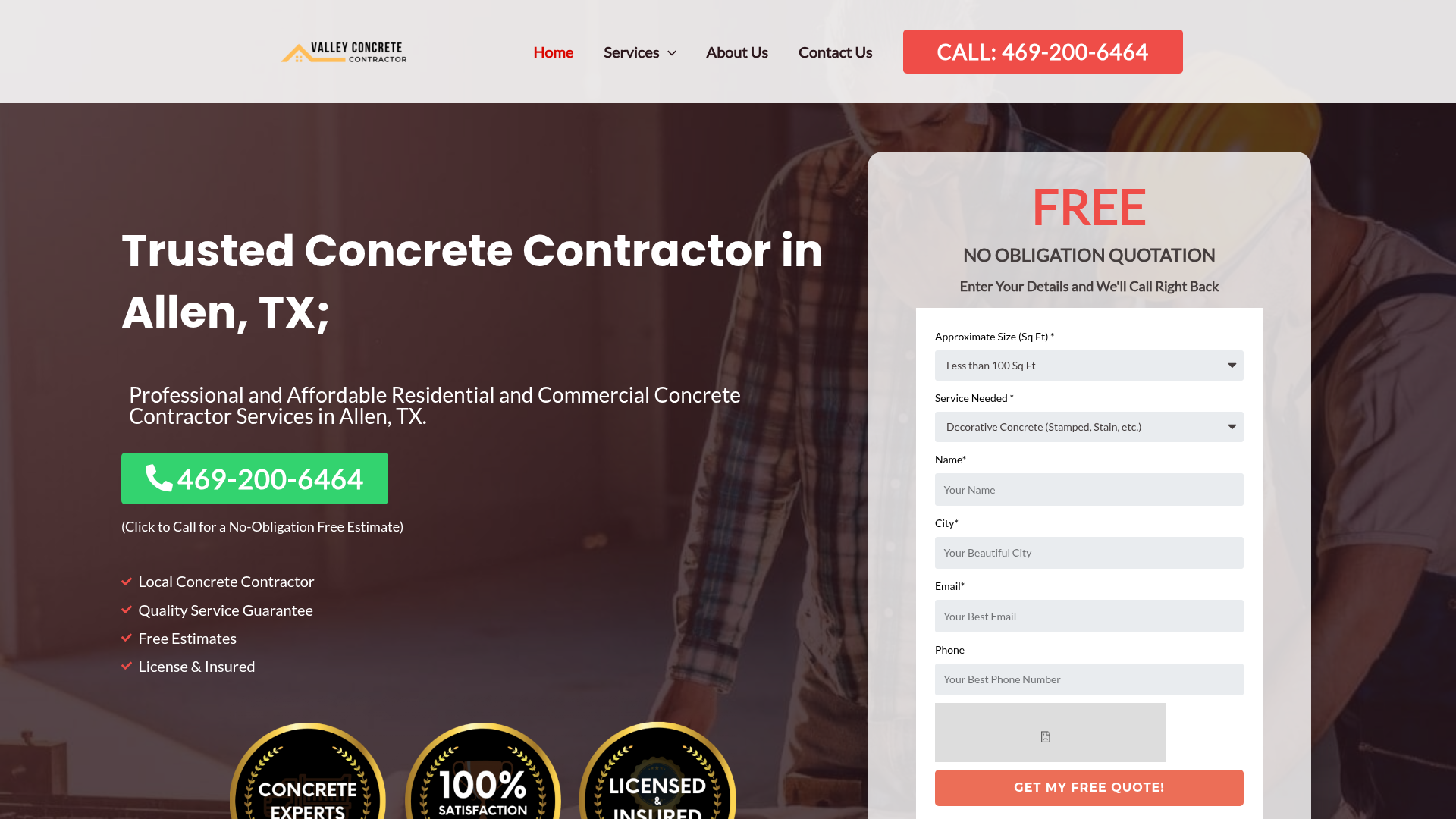 Valley Concrete Contractor Allen